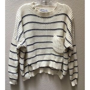 Faithfull The Brand Cora knit striped sweater    Women’s sz large cropped
